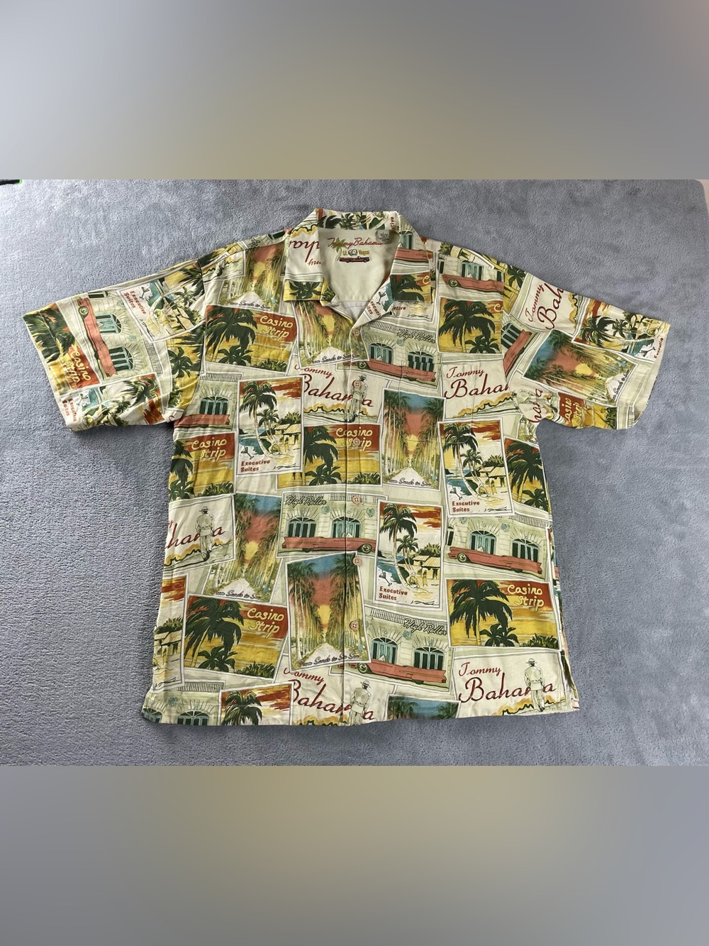 Tommy Bahama Mens LA Las Vegas Casino Strip Shirt Silk Sz Large Vacation Cruise